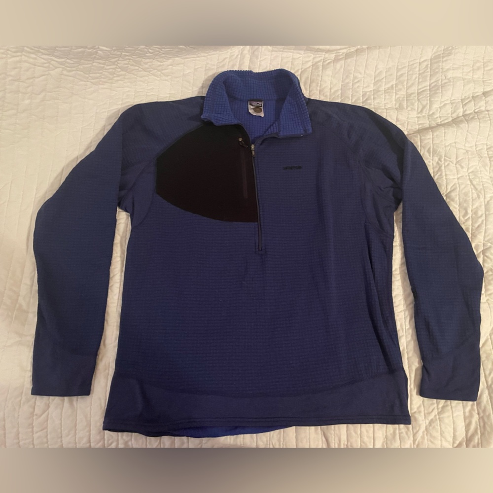 Patagonia Mens XL Quarter Zip Blue Pullover